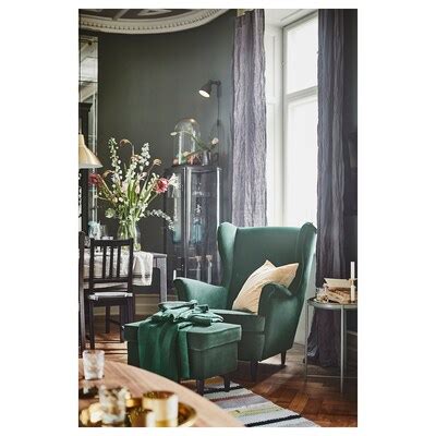 STRANDMON Wing chair, Djuparp dark green - IKEA