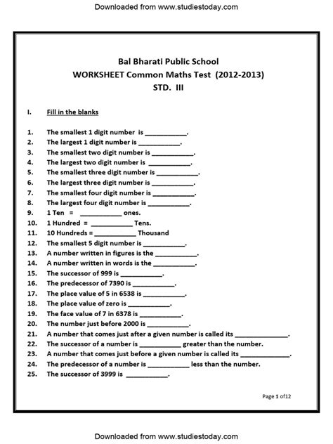 Image result for Cbsc Class 3 Math Practice Pause