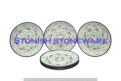 Buy Dinner Plates 10 inches Handmade Pottery in sea Green Colour (Set ...