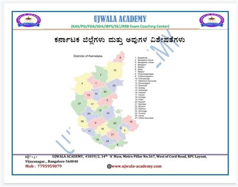 KARNATAKA ALL Districts Short information Notes | JNYANABHANDAR