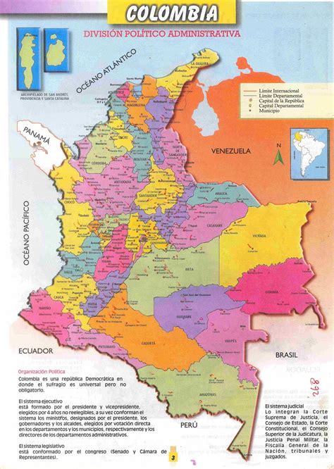 Mapas de Colombia: MAPA DE LA DIVISIÓN POLITICA Y ADMINISTRATIVA DE COLOMBIA