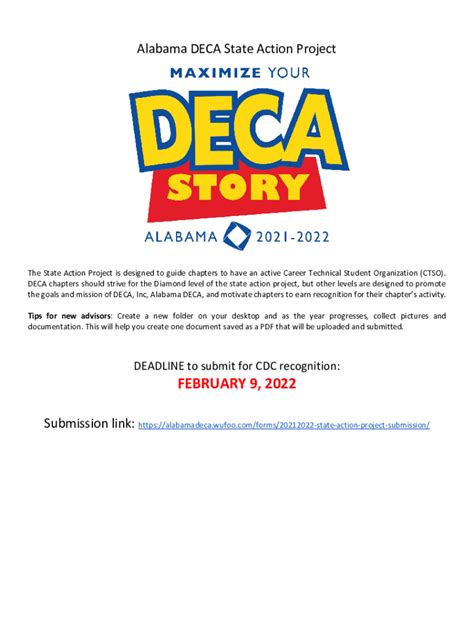 Fillable Online ALABAMA DECA State Action Project Fax Email Print ...