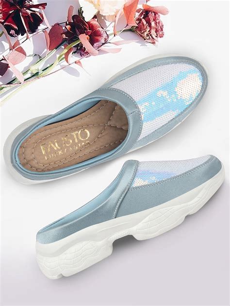 Shop Women Sky Blue Back Open Embellished Slip On Mules Online