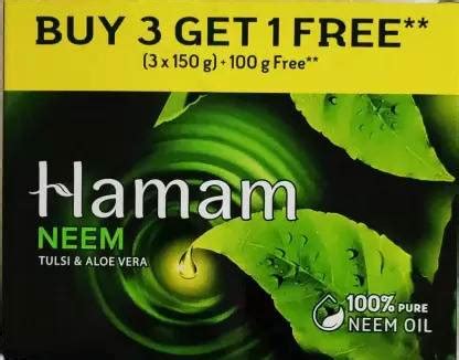 HAMAM Neem Tulsi and Aloevera Soap Buy 3 + Get 1 Free (4 x 150 g ...