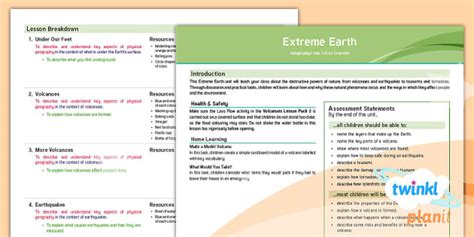 Geography: Extreme Earth Year 3 Planning Overview - Twinkl