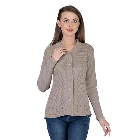 Buy LADY WILLINGTON Women's Woolen V-Neck Cardigan - Heavy Daffodil ...