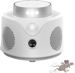 SSK 360° Ultrasonic Mouse Repellent with Ultrasonic & PIR & Flash Light ...