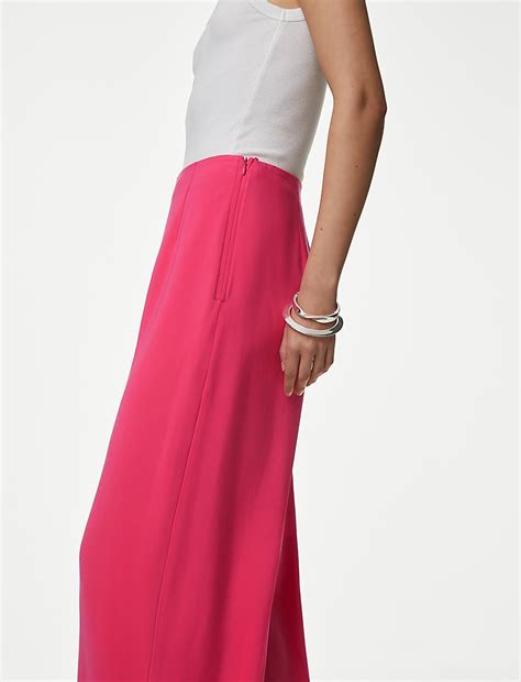 Buy Satin Tailored Wide Leg Trousers at Marks & Spencer