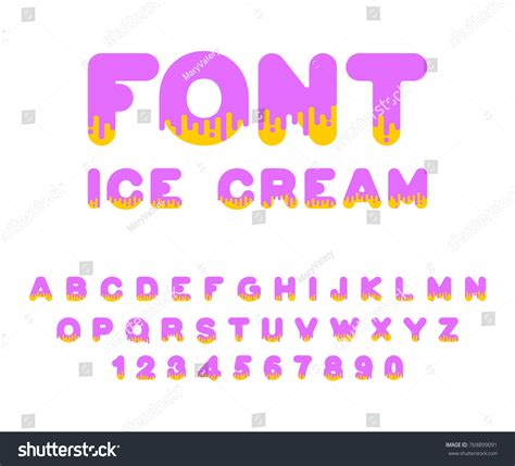 Ice Cream Font Sweetness Alphabet Liquid Stock Vector (Royalty Free ...