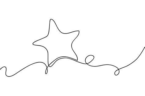 Premium Vector | Star Continuous line art drawing Hand drawn doodle vector illustration in a ...