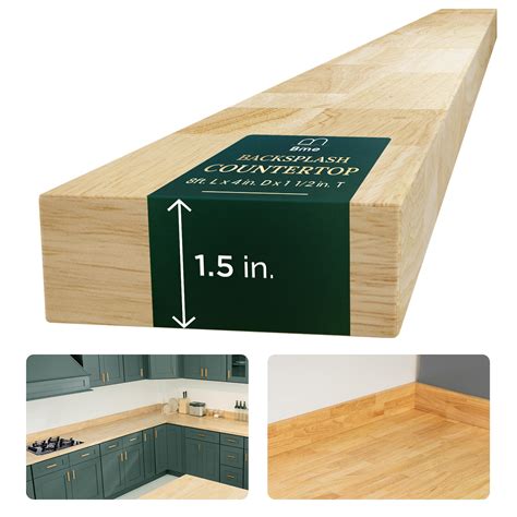 Snapklik.com : Bme Hevea Solid Wood Butcher Block Backsplash Countertop