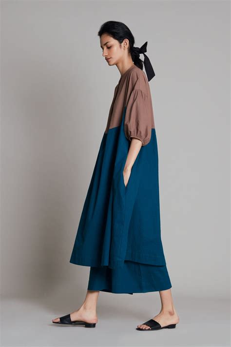 Beige & Teal Blue CB Acra Dress – Mati