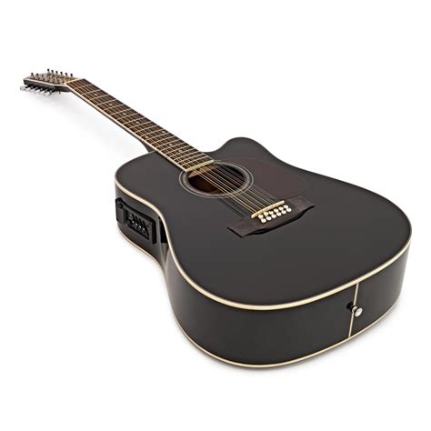 Dreadnought 12 String Electro Acoustic Guitar by G4M Black Nearly New ...