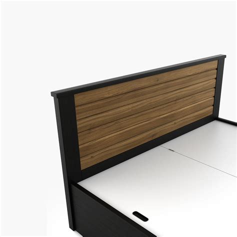 Buy Helios Rhine Lyon King Bed with Box Storage - Black from Home ...