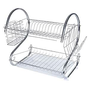 PARTHAM ENTERPRISE Stainless Steel S-Shaped Dish Rack Tray Drain Bowl ...