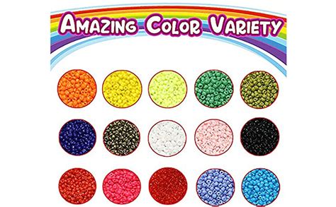Beadsnfashion Glass Seed Beads Neon & Opaque DIY Kit with Beads Storage ...