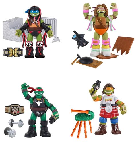 Buy ZEVZ TMNT / WWE Ninja Superstars 2 Complete Set of 4 - WWE Teenage ...