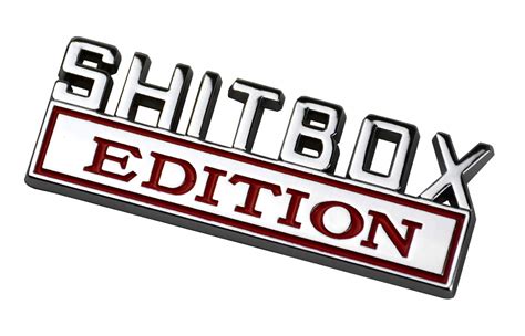 1Pc Metal Shitbox Edition CAR EMBLEM Badge 3D Sticker Decal Compatible ...
