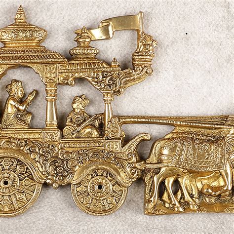 Buy Divine Pure Brass Gita Updesh Arjuna Rath with Lord Krishna Wall ...