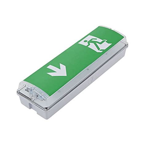 Buy Biard 7.5W LED Green Emergency Exit Sign Bulkhead - Down Arrow ...