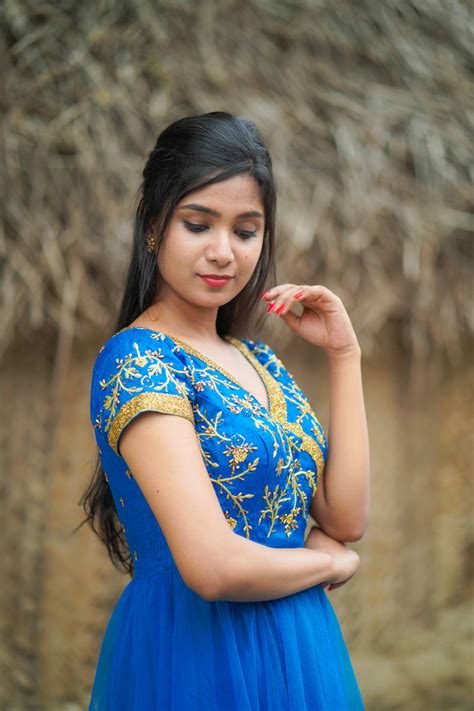 Blue Embroidery net anarkali – YoshnasByEla