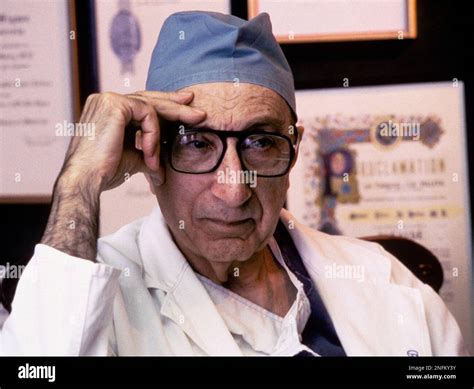 American heart surgeon Dr. Michael DeBakey during interview in his ...