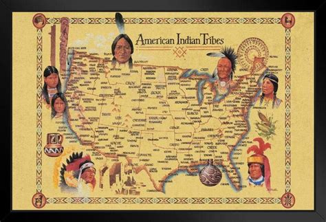 Buy Native American Map Poster Travel Traveler Creative Classy Classic ...