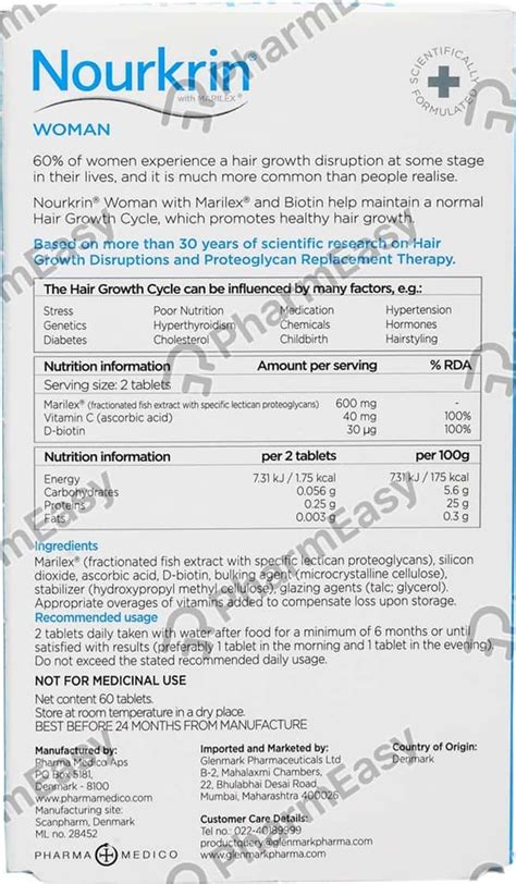 Buy Nourkrin Woman Tablets 60'S Online at Flat 15% OFF | PharmEasy