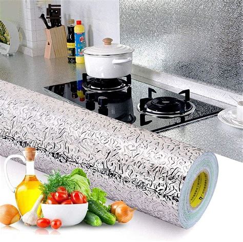 SUNBIRD Kitchen Oil Proof Sticker Waterproof Wallpaper Aluminum foil ...