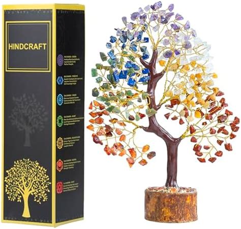 Buy HindCraft 7 Chakra Tree - Crystal Tree - Chakra Stones - Money Tree ...