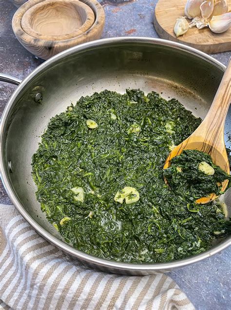 Sautéed Frozen Spinach - Healthier Steps