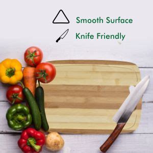 Buy Yellow Weaves Natural Bamboo Wood Cutting Board/Chopping Board with ...