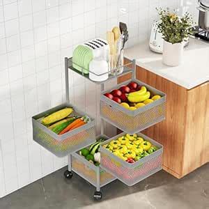 Kuber Industries Kitchen Storage Rack | 4-Tier Square Multipurpose ...