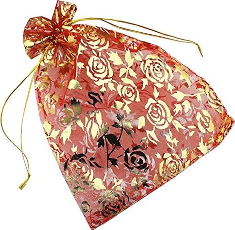 DNY – 100 Pcs Potli Bags, Organza Pouches 4x6 inches with Drawstring ...