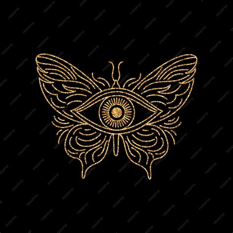 Premium Vector | All seeing eye and butterfly