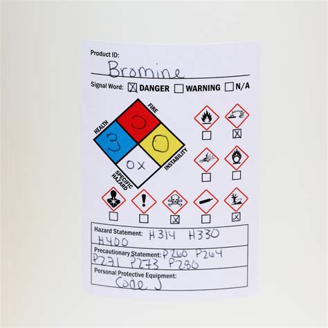 GHS Secondary Hazard & Precautionary Statement Label, SKU: LB-2916
