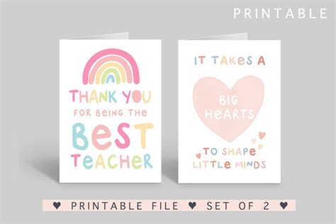 Teacher Card Printable, Teacher Appreciation Day, Printable Greeting Card, Thank You Teacher ...