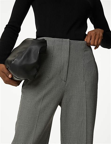 Buy Checked Tapered Ankle Grazer Trousers at Marks & Spencer