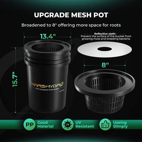 MARSHYDRO Mars Hydro DWC Hydroponics Grow System 5 Gallon Deep India | Ubuy