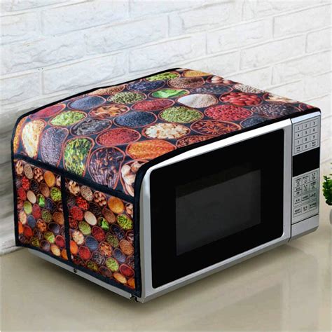 KANUSHI Industries® Microwave/Oven Top Cover with 4 Utility Pockets ...