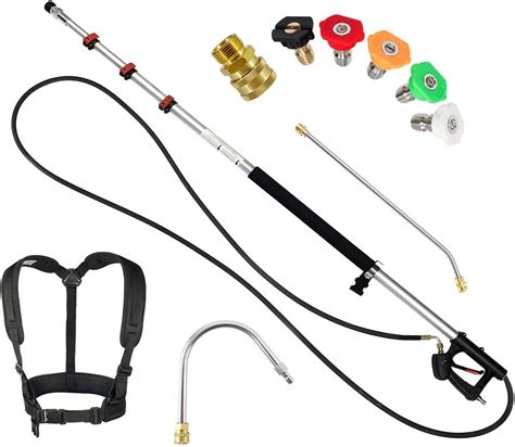 Buyplus Telescoping Pressure Washer Wand, 18 Feet Telescopic Lance with 2 Extension Wands, 1 ...