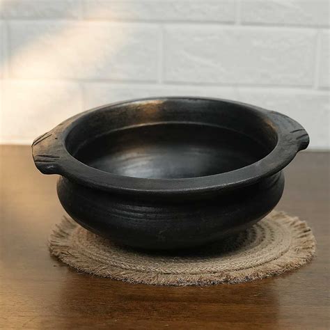 Fancy Double Handle Black Clay Curry Pot – WAYHOMES