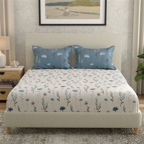 HUESLAND by Ahmedabad Cotton 144 TC Cotton Bedsheet for Double Bed King ...