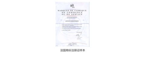 法国商标注册证样本