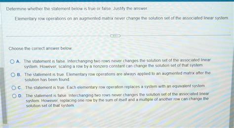 Solved Determine whether the statement below is true or | Chegg.com