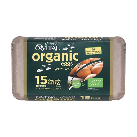 Orvital Organic Eggs Medium 15 pcs Online at Best Price | Organic Eggs ...