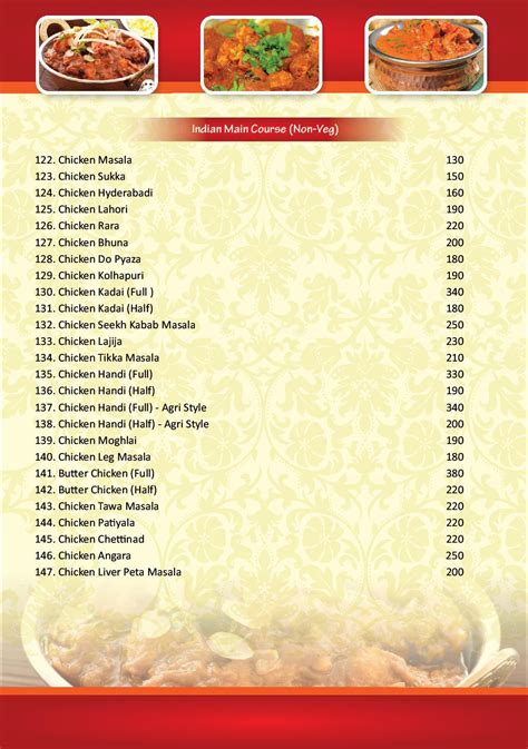 Menu at KAVISH NX, Navi Mumbai