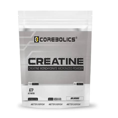 Corebolics Creatine Monohydrate Micronized Powder(Unflavored, 300 gm,