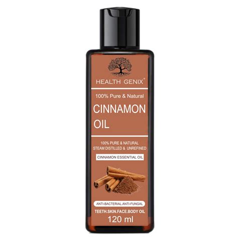 Healthgenix Pure Cinnamon Essential Oil - 120ml | Free Rose Water ...