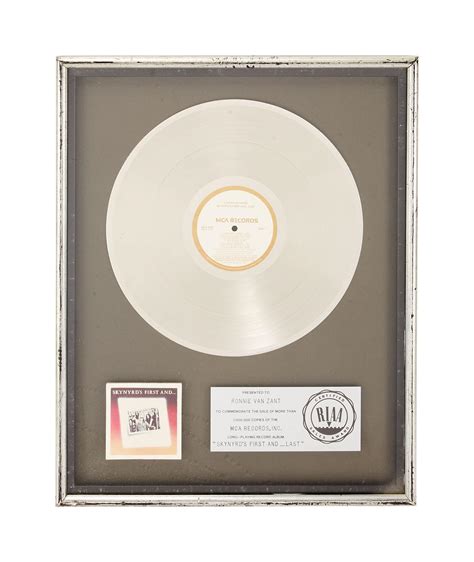 At Auction: Lynyrd Skynyrd | Ronnie Van Zant RIAA Certified "Platinum ...